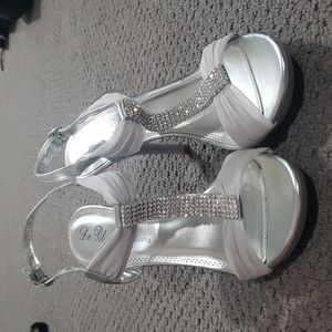 Silver high heels